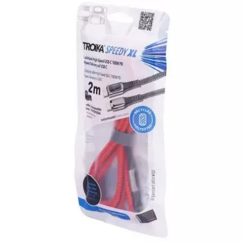 Ladekabel TROIKA SPEEDY XL Rot — langlebiges USB-Ladekabel, Modell CBL20/RD