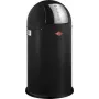 Abfalleimer Wesco Pushboy 50 l, schwarz matt, pedalfreier Druckdeckel