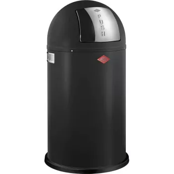 Abfalleimer Wesco Kickmaster Soft Matt Schwarz – pedalbetriebener Stahleimer 12 L