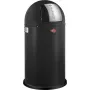 Abfalleimer Wesco Kickmaster Soft Matt Schwarz – pedalbetriebener Stahleimer 12 L