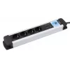 Power Extension Olympia MS 2500 1,5 m 5 AC-Steckdosen Innenbereich Schwarz Silber