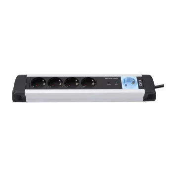 Power Extension Olympia MS 2500 1,5 m 5 AC-Steckdosen Innenbereich Schwarz Silber