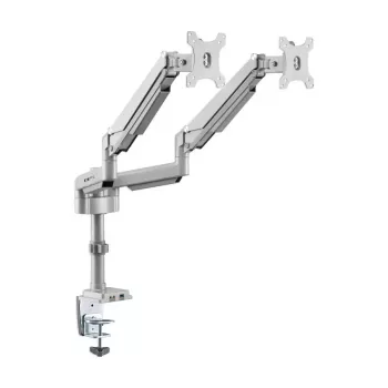 Tripp Lite (EATON) DDR1732DAL Dual-Gasdruckarm-Monitorhalterung, für 13–34 Zoll Bildschirme, Klemm- oder Durchgangsbefestigung, USB- & Audioanschlüsse, Silber