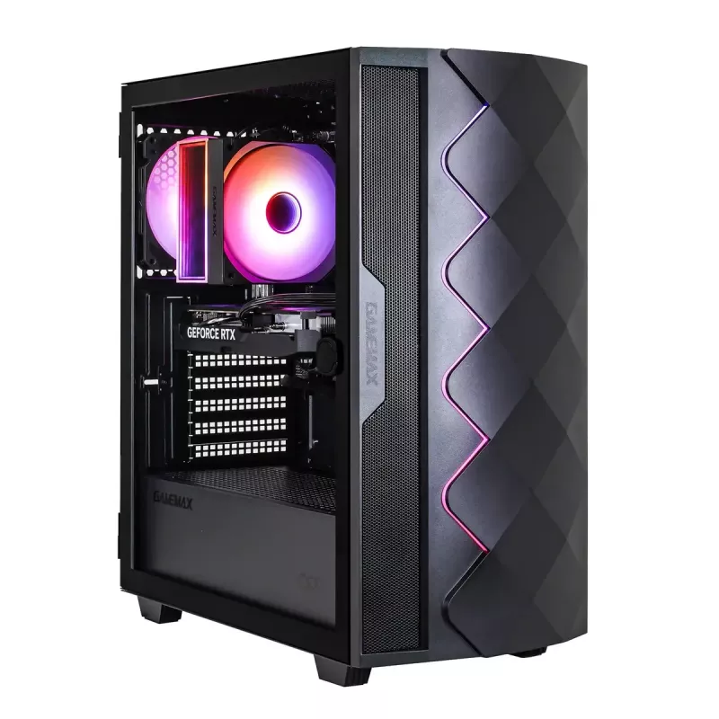 Hyrican GAMEMAX Diamond BK 7795 PC — AMD Ryzen 5 5500, 16 GB DDR4, 1 TB SSD, NVIDIA GeForce RTX 5050, Windows 11 Home, Schwarz