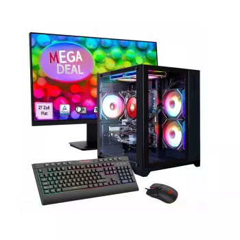 Desktop-PC Hyrican GAMEMAX MegaDeal Infinity Mini mit Ryzen 7 5700X, 16 GB RAM, 1 TB SSD, RTX 5060Ti, Windows 11, plus MSI PRO MP273A 27-Zoll-LED-Monitor