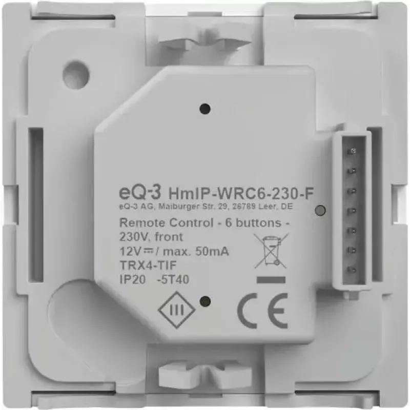 Wandschalter-Panel eQ-3 Homematic IP Wandtaster 6-fach Kunststoff weiß