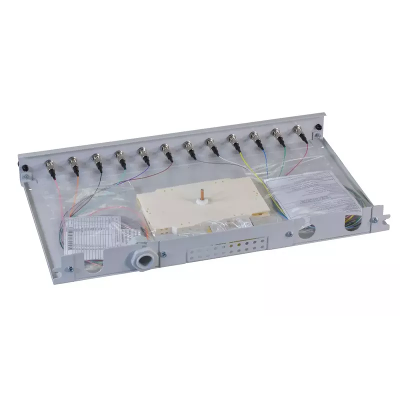 Patchpanel 1U EFB Elektronik B71006.12OM4 — ST-Glasfasersteckverbinder, Metall, 483×44,5×244 mm