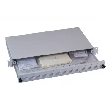 Patchpanel 1U EFB Elektronik B71006.12OM4 — ST-Glasfasersteckverbinder, Metall, 483×44,5×244 mm
