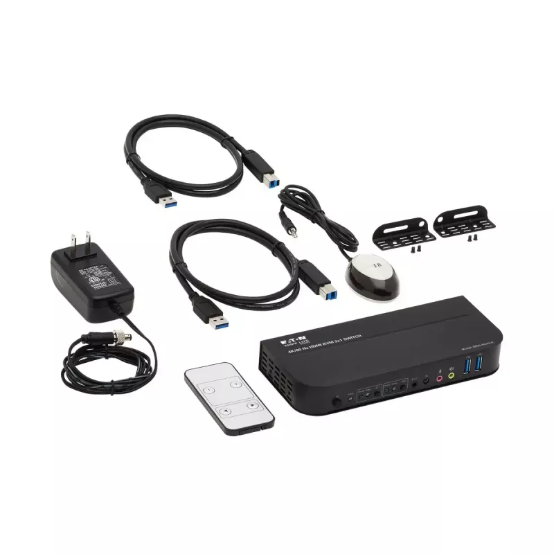 KVM-Switch 2-Port HDMI/USB Tripp Lite B005-HUA2-K — 4K 60 Hz, HDR, HDCP 2.2, IR, USB-Sharing, 1,2 m Kabel