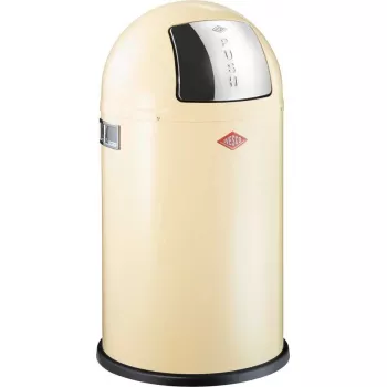 Abfalleimer Wesco Pushboy 50 l Mandel 112792 Edelstahl, pedalloser Schiebedeckel