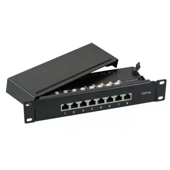 Patchpanel EFB Elektronik 37737SW.8 RJ-45 10000 Mbit/s Schwarz 1U