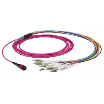 Glasfaserkabel EFB Elektronik MTPF12LCOM3-2 2 m OM3 MTP auf 12×LC Lila
