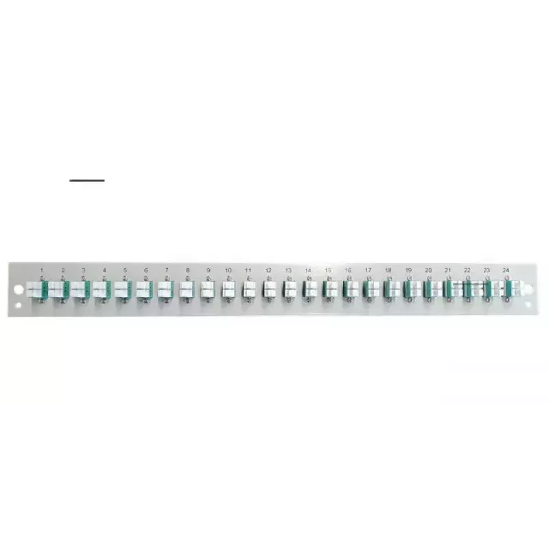 Patchpanel-Zubehör EFB Elektronik SB-FP-24SC-S-OM3 – 1HE-Rack, 24 SC-OM3-Ports, grau, 432×13×43,5 mm