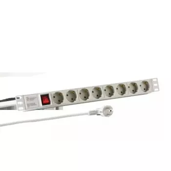 Stromverteiler EFB Elektronik EK631DE.2GR — 2 m Kabel, 8 CEE AC-Steckdosen, Innenbereich, grau