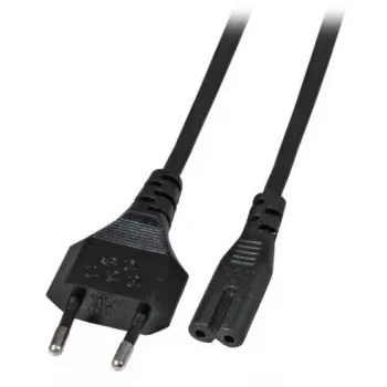 Netzkabel EFB Elektronik Euro‑C7, 180° abgewinkelt, schwarz, 5 m, 2×0,75 mm²
