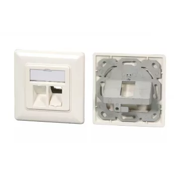 Steckdosenrahmen EFB Elektronik ET-25085V3 2 x RJ-45 Weiß