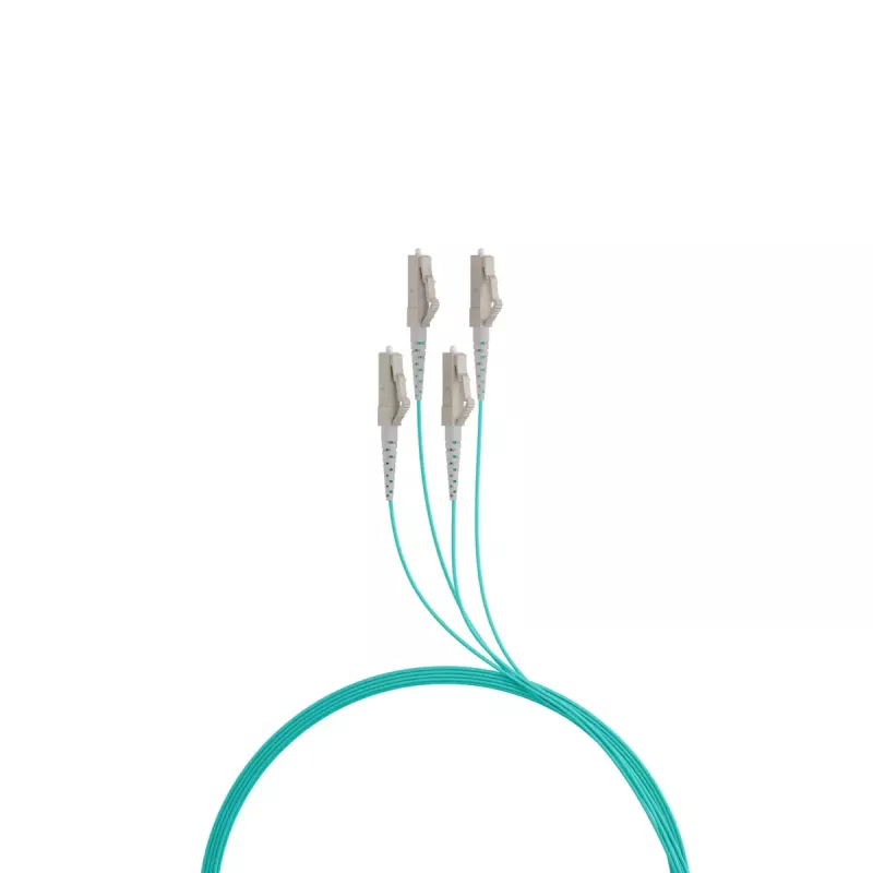 Glasfaserkabel EFB Elektronik O8303S10OM3 4x LC OM3 10 m Aqua Beige Schwarz