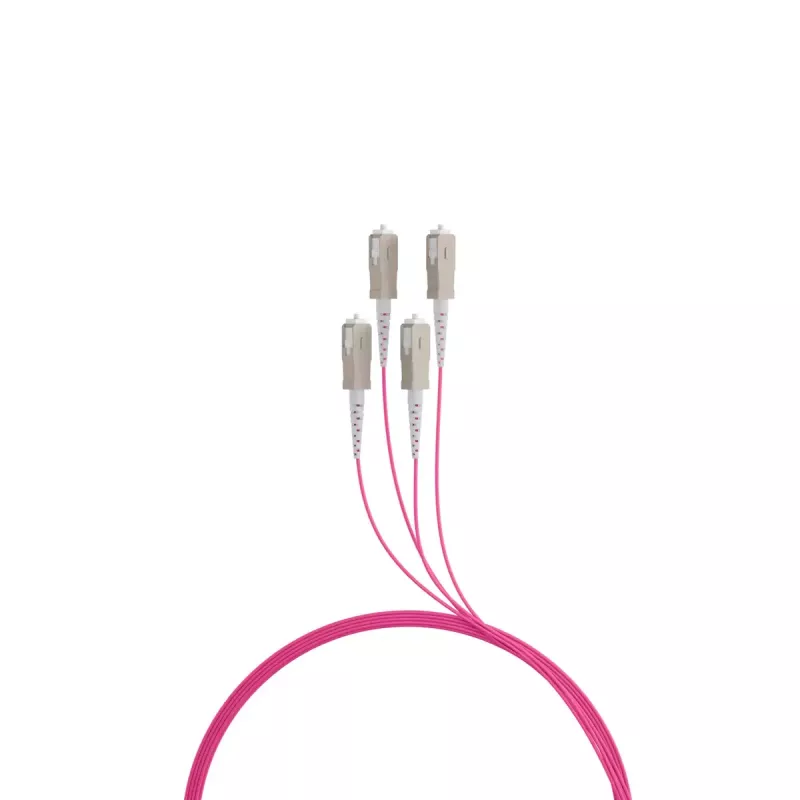 Glasfaserkabel EFB Elektronik O8301S10OM4 4x SC OM4 10 m Beige Schwarz Magenta