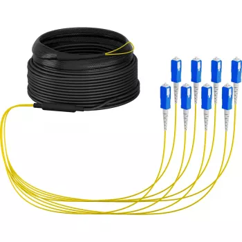 Lichtwellenleiterkabel EFB Elektronik O8321S10OS2 8x SC OS2 10 m Schwarz Blau Gelb