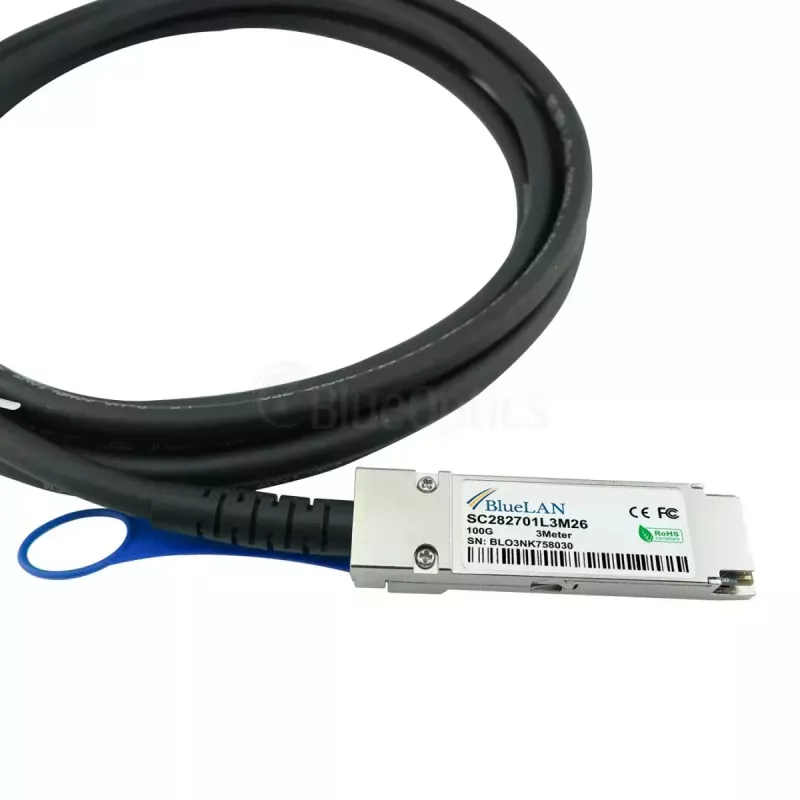 Netzwerkkabel BlueOptics 100G2X25GPD2M-LEG-BL QSFP 4xSFP28 InfiniBand 2 m Schwarz