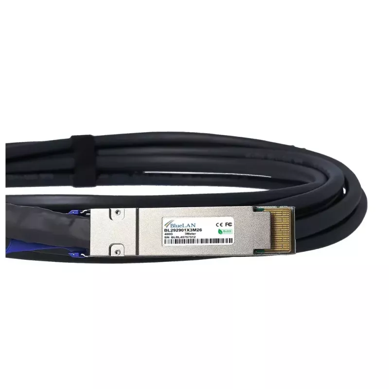 InfiniBand/Glasfaserkabel BlueOptics QDD-400G-DAC-1M-BL 1m QSFP-DD Stecker/Stecker
