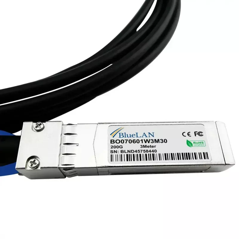 BlueOptics InfiniBand/Glasfaser-Breakout-Kabel QSFP56 auf 4xSFP56 1 m Schwarz