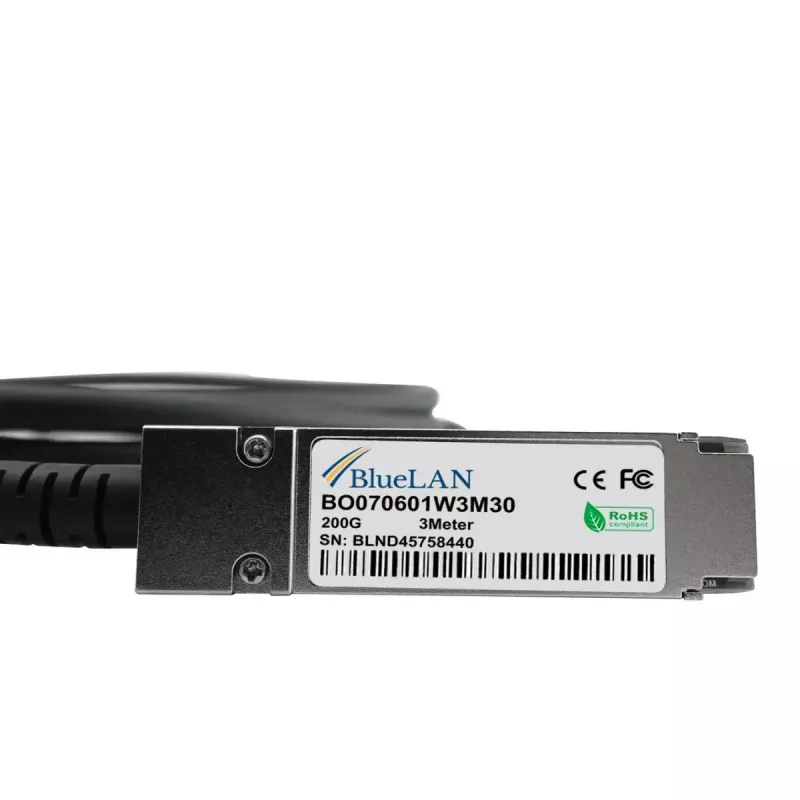 BlueOptics InfiniBand/Glasfaser-Breakout-Kabel QSFP56 auf 4xSFP56 1 m Schwarz