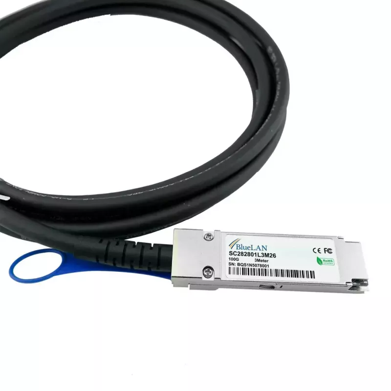 BlueOptics 100G-DACP-QSFP1M-BL InfiniBand-Glasfaserkabel 1 m QSFP28 Schwarz