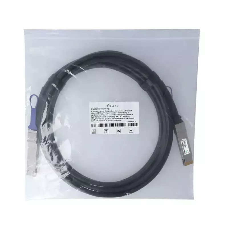 DAC-Kabel BlueOptics PAN-QSFPDD-DAC-1M-BL QSFP-DD InfiniBand 1m Schwarz