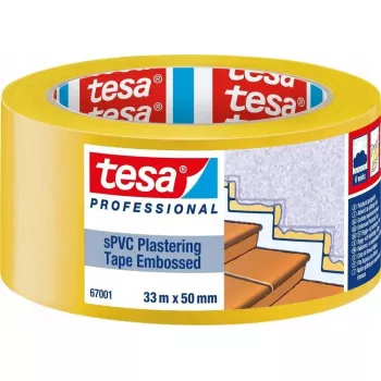 Putzband Tesa 67001 33 m x 50 mm geprägt gelb