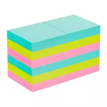 Selbstklebendes Notizpapier Post-It 3M 622-12SS-COS, quadratisch 47,6×47,6 mm, 90 Blatt, blau/grün/pink