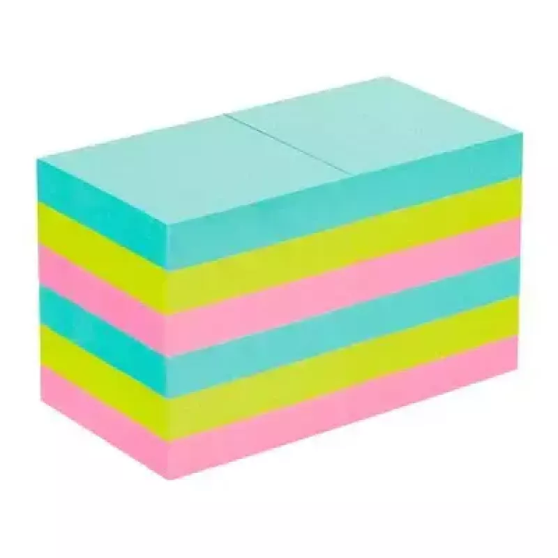 Selbstklebendes Notizpapier Post-It 3M 622-12SS-COS, quadratisch 47,6×47,6 mm, 90 Blatt, blau/grün/pink