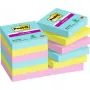 Selbstklebendes Notizpapier Post-It 3M 622-12SS-COS, quadratisch 47,6×47,6 mm, 90 Blatt, blau/grün/pink