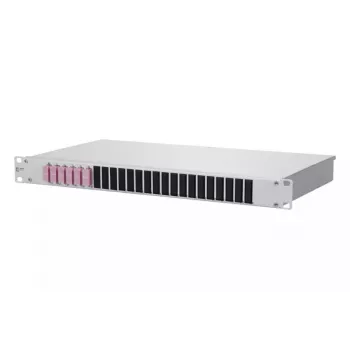 Rackmontage-Glasfaserverteilereinheit BTR METZ CONNECT OpDAT 1U — SC-Steckverbinder, grau Aluminium/Stahl, 482,6 × 44,5 × 242,5 mm