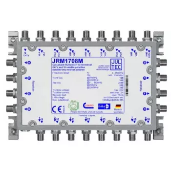 Satelliten-Multischalter JULTEC JRM1708M — 17 Eingänge, 8 Ausgänge, 35 dB Entkopplung, 9 V