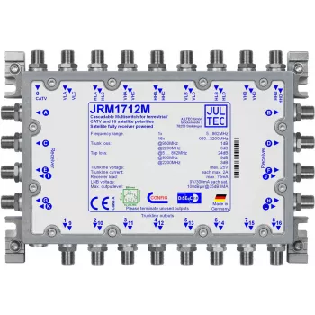 Satelliten-Multischalter JULTEC JRM1712M — 9 Eingänge, 16 Ausgänge, 35 dB Entkopplung