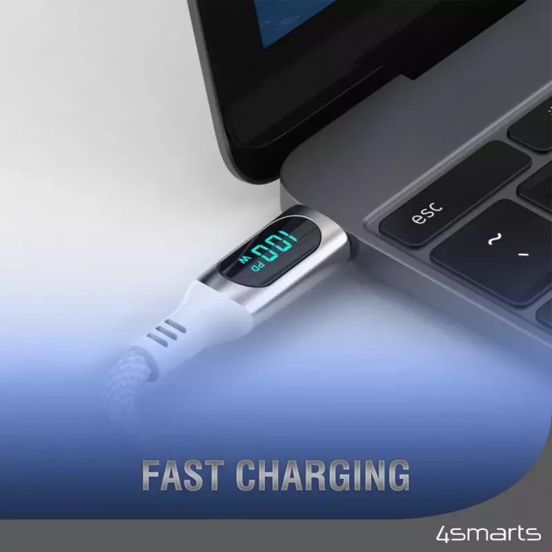 USB-Kabel 4smarts 540954 3 m USB-C Weiß USB 2.0 0,48 Gbit/s