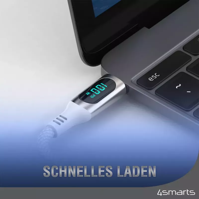 USB-Kabel 4smarts 540954 3 m USB-C Weiß USB 2.0 0,48 Gbit/s