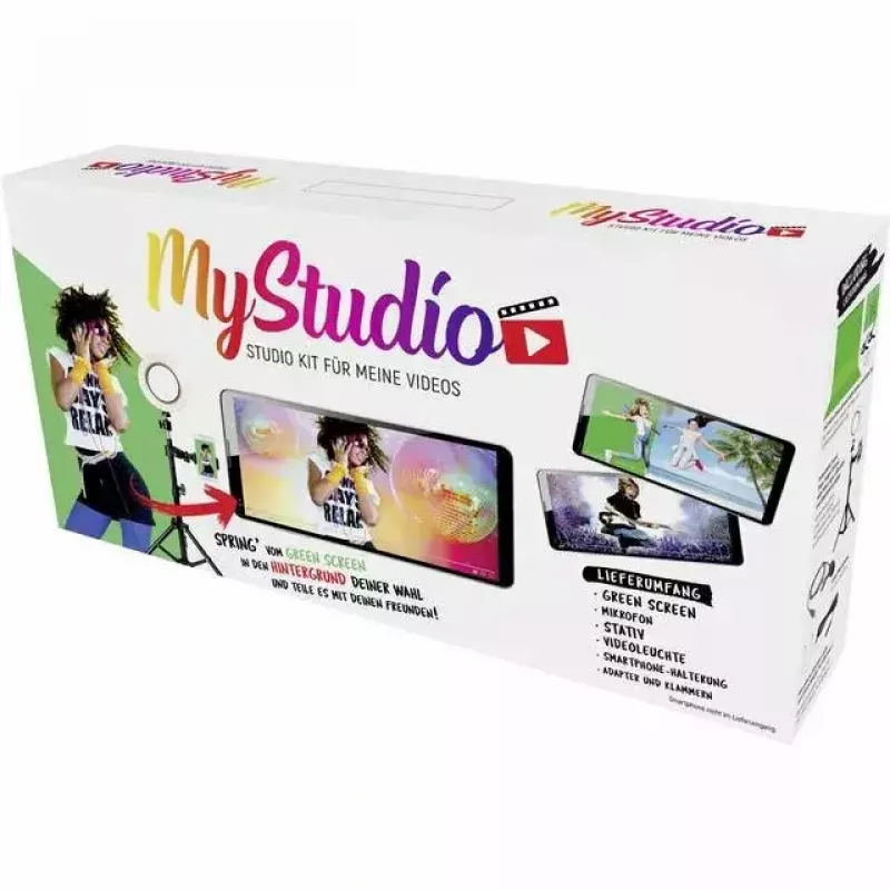 Greenscreen EASYPIX MyStudio 62020 tragbar leicht – faltbarer Hintergrund für Foto und Video