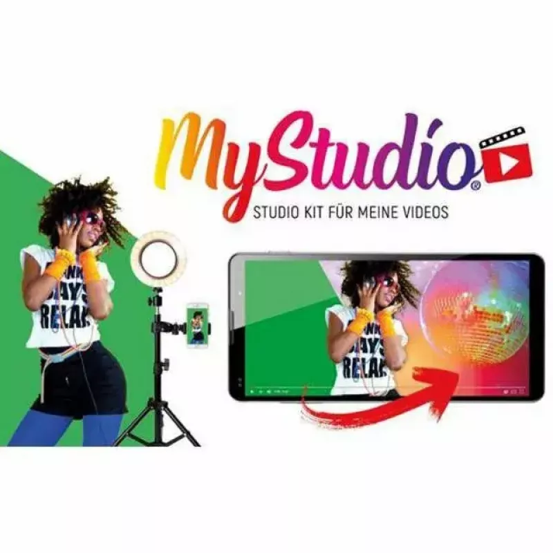Greenscreen EASYPIX MyStudio 62020 tragbar leicht – faltbarer Hintergrund für Foto und Video