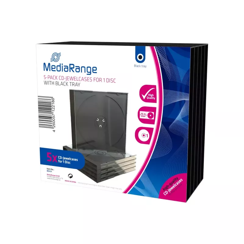 Jewel Case MediaRange BOX31 Schwarz Transparent