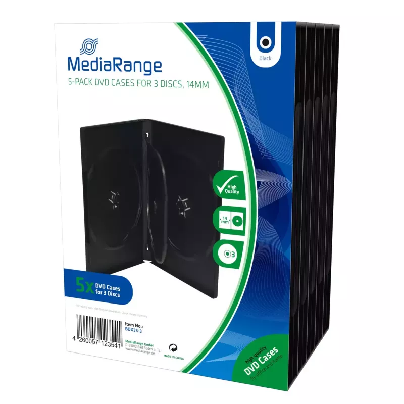 DVD-Hülle MediaRange BOX35-3 Schwarz 3 Discs