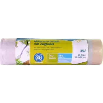 Müllbeutel Secolan 9100000778 35 L weiß mit Zugband