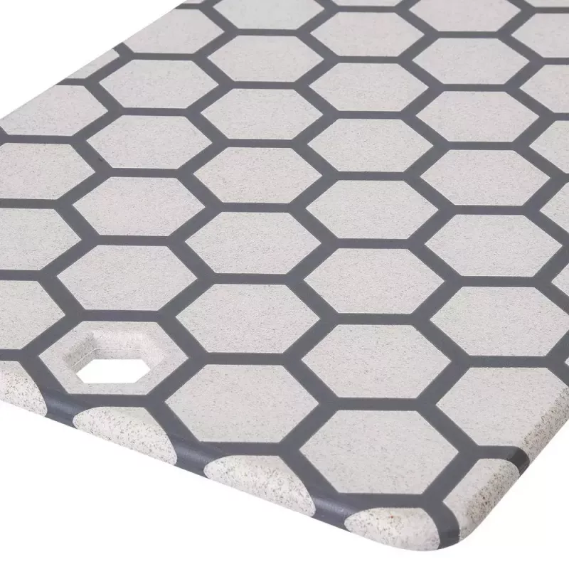 Resto Kitchenware 95402 Rechteckiges Kunststoff-Schneidebrett Grau Weiß
