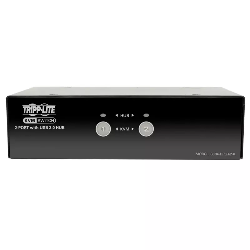 2-Port DisplayPort KVM-Switch mit Audio und USB 3.0 Hub EATON B004-DPUA2-K — DisplayPort, USB-Tastatur/Maus, 2560×1600, 1,2 m Kabel