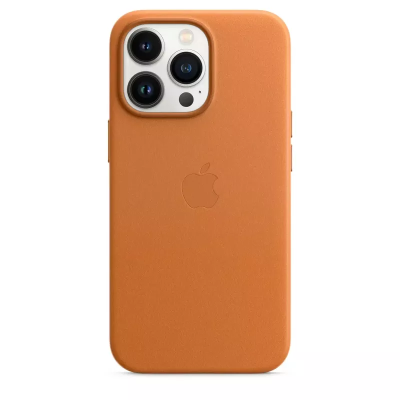 Leder-MagSafe-Hülle für iPhone 13 Pro von Apple – Braun/Gold, für 6,1 Zoll