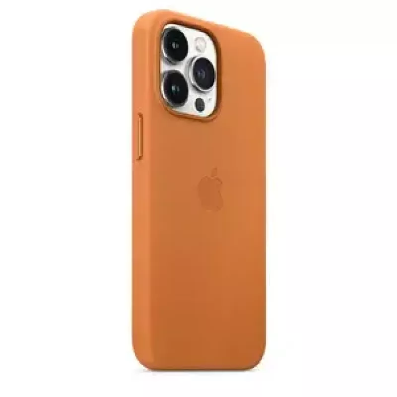 Leder-MagSafe-Hülle für iPhone 13 Pro von Apple – Braun/Gold, für 6,1 Zoll