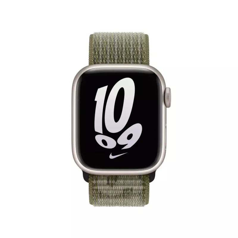 Band für Apple Smartwatch MPHX3ZM/A — Nylon, Weiß und Grün, Handgelenk 130–190 mm