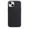 Abdeckung Apple iPhone 14 Leder Case mit MagSafe Mitternacht Schwarz