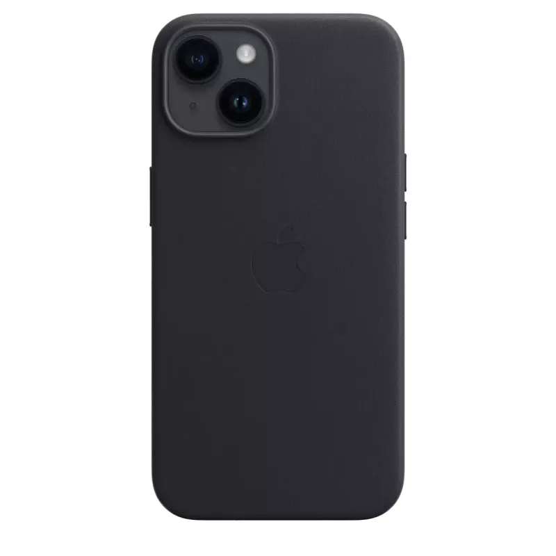 Abdeckung Apple iPhone 14 Leder Case mit MagSafe Mitternacht Schwarz